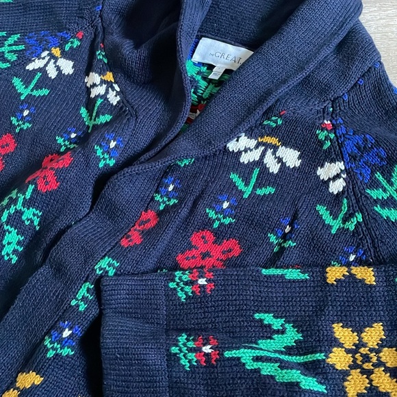 The Great. Garden Lodge Cardigan Sweater in Navy Floral. Size 1. - Picture 9 of 9